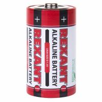 Батарейка алкалиновая D/LR20, 1,5В, 2 шт, блистер REXANT