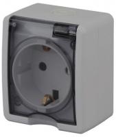 11-2402-03 ЭРА Розетка 2P+E IP54, шторки, 16АХ-250В, ОУ, Эра Эксперт, серый (16/160/2560)