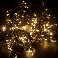 Гирлянда светодиодная Нить 20м 200 LED ТЕПЛЫЙ БЕЛЫЙ черный каучук IP67 100% мерцание 230В соединяется NEON-NIGHT нужен блок 315-000