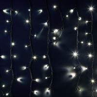 Гирлянда светодиодная Бахрома (Айсикл) 6,0х1,5м 480 LED БЕЛЫЙ черный каучук 3,3мм IP67 постоянное свечение 230В блок в комплекте NEON-NIGHT