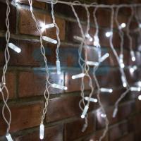 Гирлянда светодиодная Бахрома (Айсикл) 4,8х0,6м 176 LED БЕЛЫЙ белый ПВХ IP65 эффект мерцания 230В нужен блок 303-500-1 NEON-NIGHT