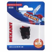 Выключатель клавишный 250В 6А (4с) ON-OFF красный с подсветкой Mini (1 шт/уп) REXANT