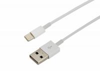 Кабель USB-A – Lightning, 2,4А, 1м, ПВХ, белый, REXANT