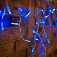 Гирлянда светодиодная Бахрома (Айсикл) 4,8х0,6м 176 LED СИНИЙ белый ПВХ IP65 постоянное свечение 230В нужен блок 303-500-1 NEON-NIGHT