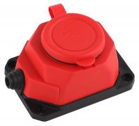 K-1e-RED-IP44 ЭРА Колодка каучуковая с/з 1гн 16A IP44 красная (24/240/1440)