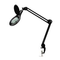 Лупа на струбцине круглая 5D с подсветкой 56 SMD LED, ø127мм, черная REXANT