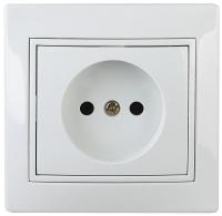 1-201-01 Intro Розетка 2P, 16А-250В, IP20, СУ, Plano, белый (10/200/2400)