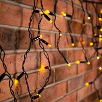 Гирлянда светодиодная Бахрома (Айсикл) 4,8х0,6м 176 LED ТЕПЛЫЙ БЕЛЫЙ черный ПВХ IP65 постоянное свечение 230В нужен блок 303-500 NEON-NIGHT