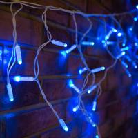 Гирлянда светодиодная Бахрома (Айсикл) 4,8х0,6м 152 LED СИНИЙ белый ПВХ IP65 постоянное свечение 230В нужен блок 303-500-1 NEON-NIGHT