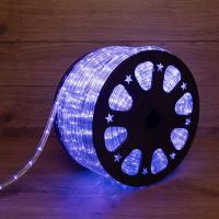 Дюралайт LED трехжильный 230В 13мм 24 LED/м СИНИЙ свечение с динамикой модуль 4м бухта 100м NEON-NIGHT Эконом