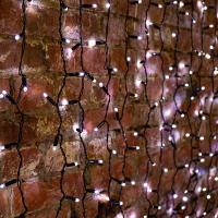 Гирлянда светодиодная Занавес 2х3м 600 LED БЕЛЫЙ черный ПВХ IP65 эффект мерцания 230В нужен блок 303-500 NEON-NIGHT