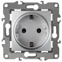12-2101-03 ЭРА Розетка 2P+E Schuko, 16АХ-250В, Эра12, алюминий