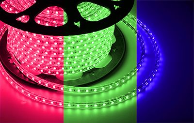 Лента светодиодная 220В, SMD5050, 60 LED/м, RGB, 13х8мм, без установочного набора, IP67 NEON-NIGHT