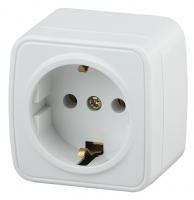 3-202-01 Intro Розетка 2P+E Schuko, 16А-250В, IP20, ОУ, Polo, белый (16/320/3840)