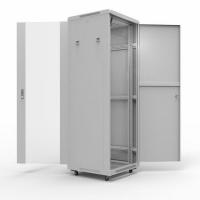 Шкаф напольный 19" 42U 600х800мм, передняя дверь стекло, задняя дверь металл, RAL 7035 REXANT