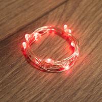 Гирлянда светодиодная Роса 2м, 20LED, КРАСНЫЙ, IP20, 2хCR2032 в комплекте NEON-NIGHT