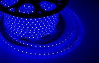 Лента светодиодная 220В, SMD2835, 4,8Вт/м, 60 LED/м, Синий, 10х7мм, 100м, с кабелем питания, IP67 NEON-NIGHT