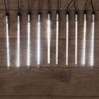 Гирлянда Тающие сосульки комплект 10 шт. х 30см, шаг 100см, 420 LED БЕЛЫЙ, черный каучук, IP65, 24В, соединяется NEON-NIGHT