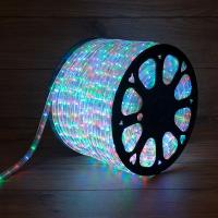 Дюралайт LED трехжильный 230В 13мм 36 LED/м МУЛЬТИ (RYGB) свечение с динамикой модуль 1м бухта 100м NEON-NIGHT
