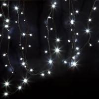 Гирлянда светодиодная Нить 20м 200 LED БЕЛЫЙ черный ПВХ IP65 постоянное свечение 24В соединяется NEON-NIGHT трансформатор в комплекте