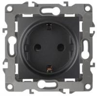 12-2101-05 ЭРА Розетка 2P+E Schuko, 16АХ-250В, Эра12, антрацит