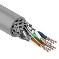 Кабель витая пара S/FTP, CAT 7, PVC, 4PR, 23AWG, INDOOR, SOLID, серый, 305 м, REXANT
