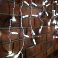 Гирлянда светодиодная Бахрома (Айсикл) 4,8х0,6м 152 LED БЕЛЫЙ белый ПВХ IP65 постоянное свечение 230В нужен блок 303-500-1 NEON-NIGHT