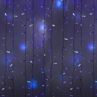 Гирлянда светодиодная Занавес 2х3м 600 LED СИНИЙ белый ПВХ IP65 эффект мерцания 230В  нужен блок 303-500-1 NEON-NIGHT