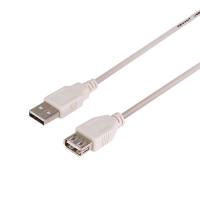 Кабель шт. USB-A – гн. USB-A, 2,4А, 1,8м, ПВХ, серый REXANT
