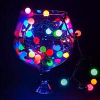 Гирлянда Мультишарики Ø17,5 мм, 10 м, 80 LED МУЛЬТИ, темно-зеленый ПВХ, IP65, динамика, 230В не соединяется NEON-NIGHT