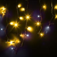 Гирлянда светодиодная Бахрома (Айсикл) 4,0х0,6м 128 LED ЖЕЛТЫЙ черный каучук 2,3мм IP67 эффект мерцания 230В нужен блок 315-000 NEON-NIGHT