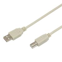 Кабель USB-А– USB-B, 2,4А, 3м, ПВХ, серый REXANT