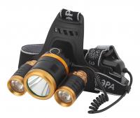 GA-809 Фонарь ЭРА налобный аккумуляторный, трехламповый High Power Headlamp  [5 Вт CREE, алюминий, л