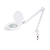 Лупа на струбцине круглая 5D с подсветкой 96 SMD LED, теплый и холодный свет, ø127мм, белая REXANT