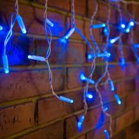 Гирлянда светодиодная Бахрома (Айсикл) 1,8х0,5м 48 LED СИНИЙ белый ПВХ IP65 постоянное свечение 230В блок в комплекте NEON-NIGHT