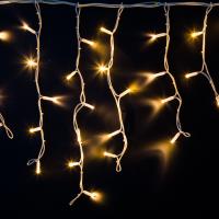 Гирлянда светодиодная Бахрома (Айсикл) 4,0х0,6м 128 LED ТЕПЛЫЙ БЕЛЫЙ белый каучук 3,3мм IP67 эффект мерцания 230В нужен блок 315-001 NEON-NIGHT
