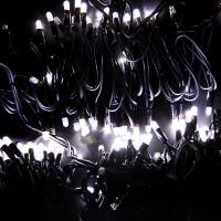 Гирлянда светодиодная Нить 20м 200 LED БЕЛЫЙ черный каучук IP67 эффект мерцания 230В соединяется нужен блок 315-000 NEON-NIGHT