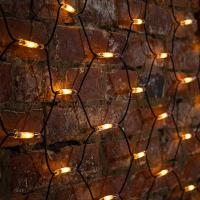 Гирлянда светодиодная Сеть 2x3м 432 LED ТЕПЛЫЙ БЕЛЫЙ черный каучук IP67 постоянное свечение 230В блок в комплекте NEON-NIGHT