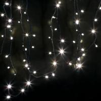 Гирлянда светодиодная Нить 20м 200 LED ТЕПЛЫЙ БЕЛЫЙ черный ПВХ IP65 постоянное свечение 24В соединяется NEON-NIGHT трансформатор в комплекте