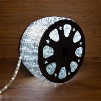 Дюралайт LED трехжильный 230В 13мм 24 LED/м БЕЛЫЙ свечение с динамикой модуль 4м бухта 100м NEON-NIGHT Эконом