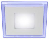 LED 4-6 BL Светильник ЭРА светодиодный квадратный c cиней подсветкой LED 6W   220V 4000K
