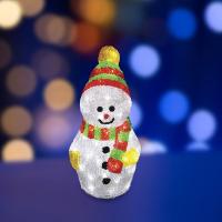 Акриловая светодиодная фигура Снеговик с шарфом 30 см, 40 светодиодов, IP 65, понижающий трансформатор в комплекте NEON-NIGHT