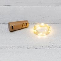 Гирлянда светодиодная Роса с пробкой 2м, 20LED, ТЕПЛЫЙ БЕЛЫЙ, IP20, 3хLR44 в комплекте NEON-NIGHT