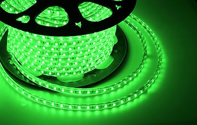 Лента светодиодная 220В, SMD5050, 60 LED/м, Зеленый, 13х8мм,с кабелем питания, IP67 NEON-NIGHT
