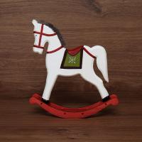 Деревянная фигурка Игрушечный пони белый 25х5,5х26,5 см