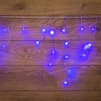 Гирлянда Бахрома (Айсикл), 1,8х0,5м, 48 LED СИНИЕ, прозрачный ПВХ, IP20, свечение с динамикой, 230В, не соединяется