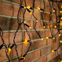 Гирлянда светодиодная Бахрома (Айсикл) 4,8х0,6м 176 LED ЖЕЛТЫЙ черный ПВХ IP65 постоянное свечение 230В нужен блок 303-500 NEON-NIGHT