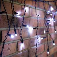 Гирлянда светодиодная Бахрома (Айсикл) 2,4х0,6м 88 LED БЕЛЫЙ черный ПВХ IP65 постоянное свечение 230В нужен блок 303-500 NEON-NIGHT