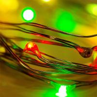 Гирлянда светодиодная Роса 2м, 20 LED, МУЛЬТИКОЛОР, IP20, тонкий батарейный блок, 2хCR2032 в комплекте NEON-NIGHT