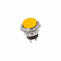 Выключатель-кнопка металл 250V 2А (2с) OFF-(ON) Ø16.2 желтая (RWD-306) REXANT